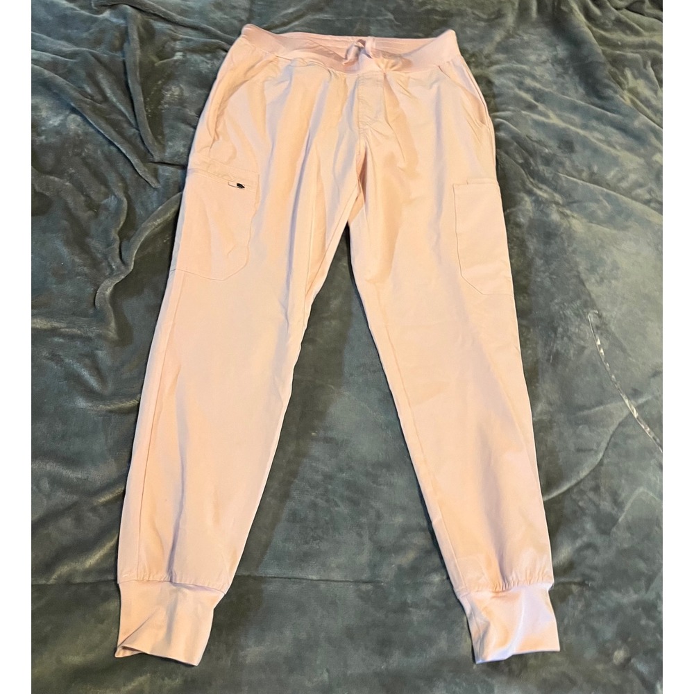 Floralhue Women Pink Jogger Scrub Pants Cargo Multi-Pocket Size M
